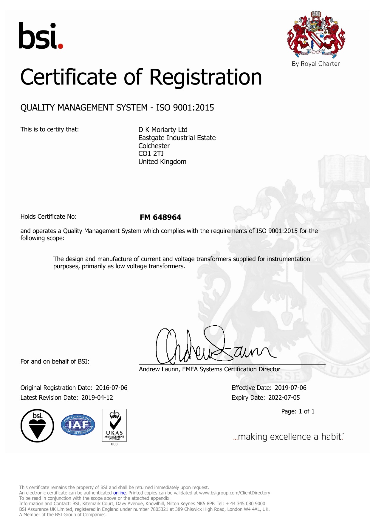 ISO Certificate